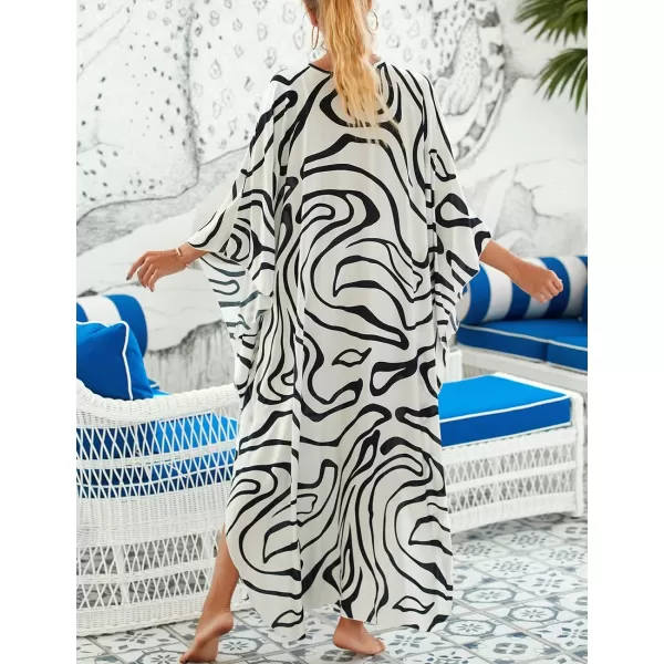 Bsubseach Kaftan Dresses Cover Up for Swimwear Women Plus Size Animal Print Caftan Resort Dress
