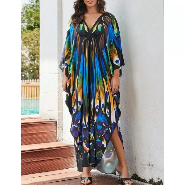 Bsubseach Kaftan Dresses Cover Up for Swimwear Women Plus Size Animal Print Caftan Resort Dress