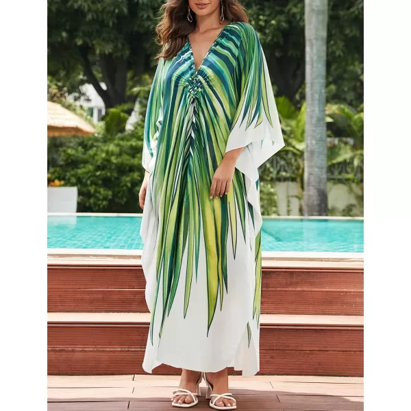 Bsubseach Kaftan Dresses Cover Up for Swimwear Women Plus Size Animal Print Caftan Resort Dress