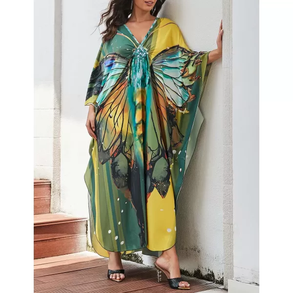 Bsubseach Kaftan Dresses Cover Up for Swimwear Women Plus Size Animal Print Caftan Resort Dress