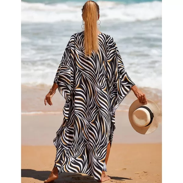 Bsubseach Kaftan Dresses Cover Up for Swimwear Women Plus Size Animal Print Caftan Resort Dress