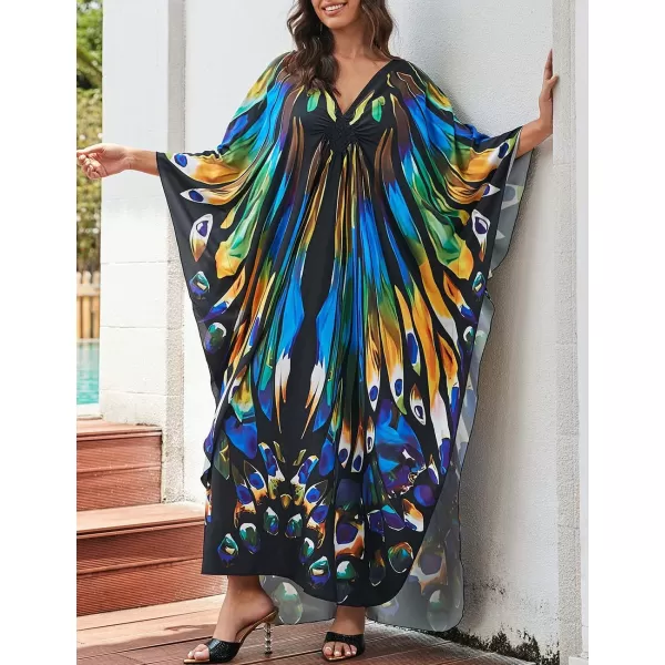 Bsubseach Kaftan Dresses Cover Up for Swimwear Women Plus Size Animal Print Caftan Resort Dress