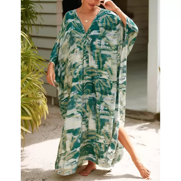 Bsubseach Kaftan Dresses Cover Up for Swimwear Women Plus Size Animal Print Caftan Resort Dress
