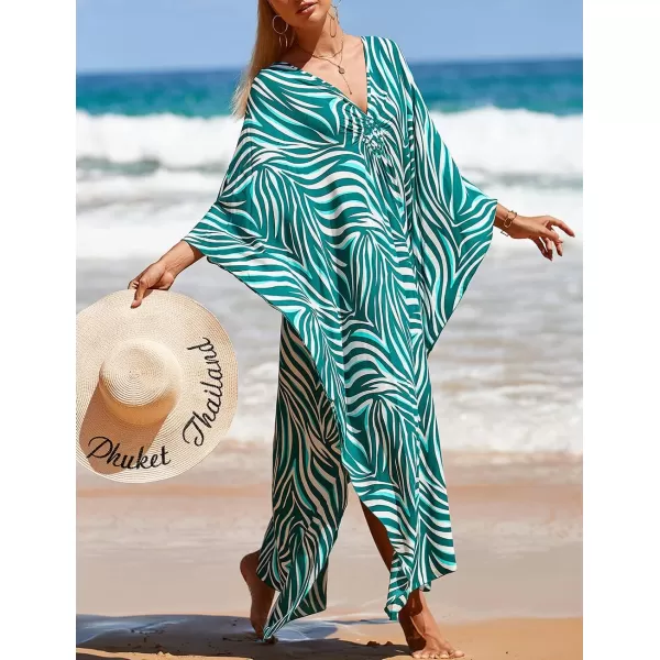 Bsubseach Kaftan Dresses Cover Up for Swimwear Women Plus Size Animal Print Caftan Resort Dress