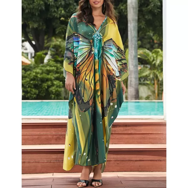 Bsubseach Kaftan Dresses Cover Up for Swimwear Women Plus Size Animal Print Caftan Resort Dress