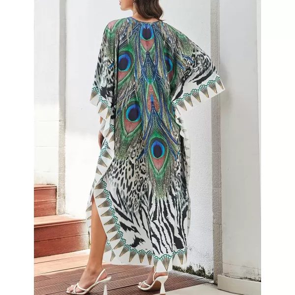 Bsubseach Kaftan Dresses Cover Up for Swimwear Women Plus Size Animal Print Caftan Resort Dress