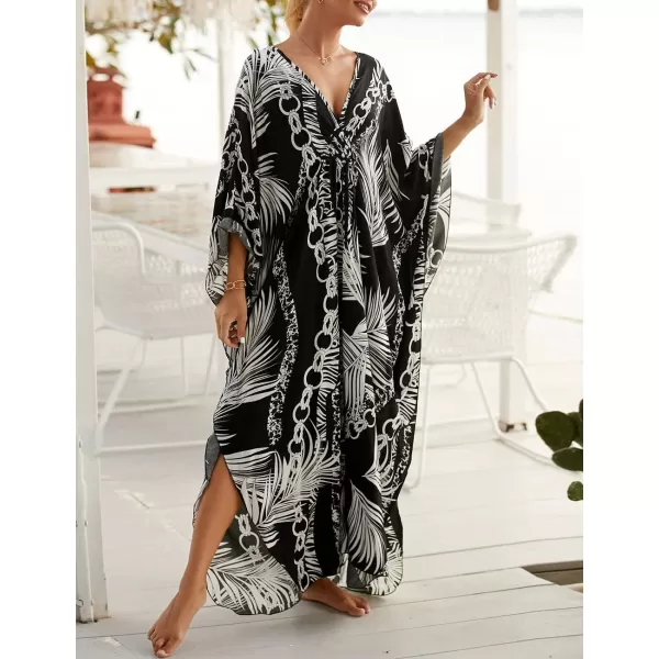 Bsubseach Kaftan Dresses Cover Up for Swimwear Women Plus Size Animal Print Caftan Resort Dress