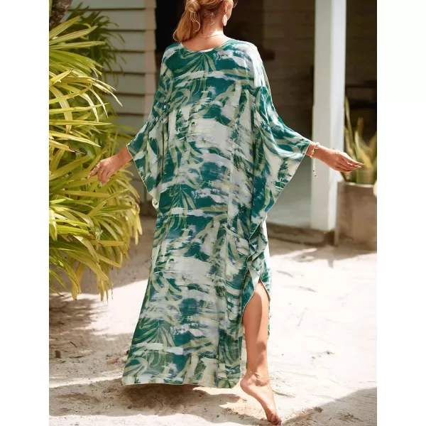 Bsubseach Kaftan Dresses Cover Up for Swimwear Women Plus Size Animal Print Caftan Resort Dress