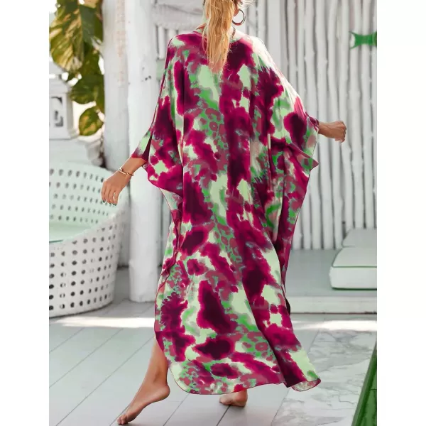 Bsubseach Kaftan Dresses Cover Up for Swimwear Women Plus Size Animal Print Caftan Resort Dress
