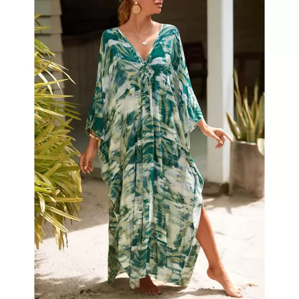 Bsubseach Kaftan Dresses Cover Up for Swimwear Women Plus Size Animal Print Caftan Resort Dress
