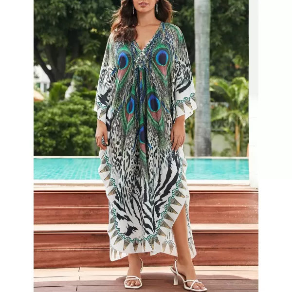 Bsubseach Kaftan Dresses Cover Up for Swimwear Women Plus Size Animal Print Caftan Resort Dress
