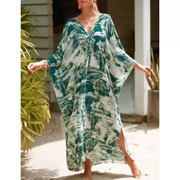 Bsubseach Kaftan Dresses Cover Up for Swimwear Women Plus Size Animal Print Caftan Resort Dress