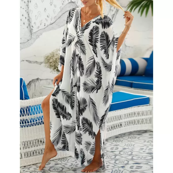Bsubseach Kaftan Dresses Cover Up for Swimwear Women Plus Size Animal Print Caftan Resort Dress