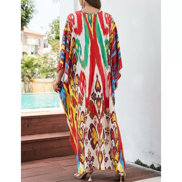 Bsubseach Kaftan Dresses Cover Up for Swimwear Women Plus Size Animal Print Caftan Resort Dress