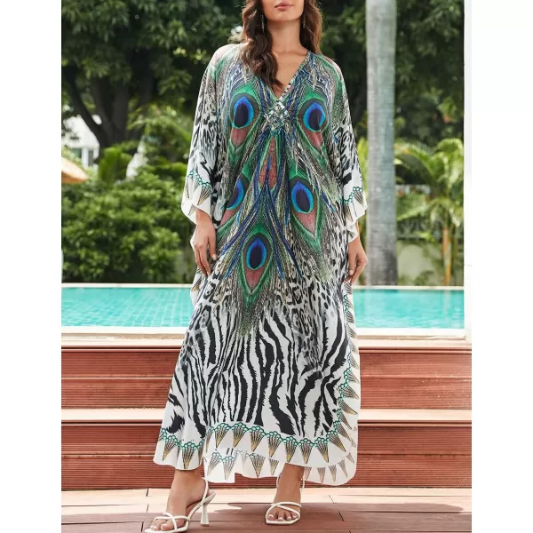 Bsubseach Kaftan Dresses Cover Up for Swimwear Women Plus Size Animal Print Caftan Resort Dress