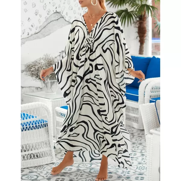 Bsubseach Kaftan Dresses Cover Up for Swimwear Women Plus Size Animal Print Caftan Resort Dress