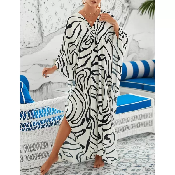Bsubseach Kaftan Dresses Cover Up for Swimwear Women Plus Size Animal Print Caftan Resort Dress