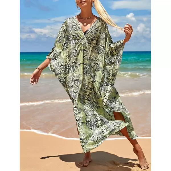 Bsubseach Kaftan Dresses Cover Up for Swimwear Women Plus Size Animal Print Caftan Resort Dress