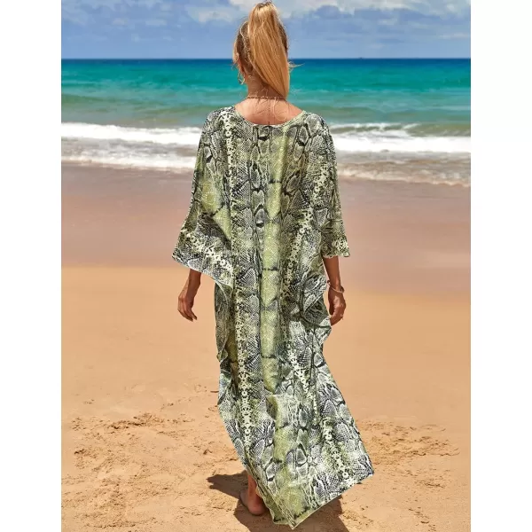 Bsubseach Kaftan Dresses Cover Up for Swimwear Women Plus Size Animal Print Caftan Resort Dress