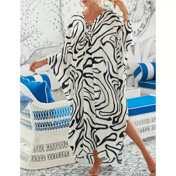 Bsubseach Kaftan Dresses Cover Up for Swimwear Women Plus Size Animal Print Caftan Resort Dress