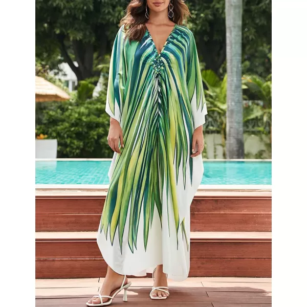 Bsubseach Kaftan Dresses Cover Up for Swimwear Women Plus Size Animal Print Caftan Resort Dress