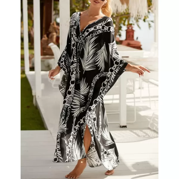 Bsubseach Kaftan Dresses Cover Up for Swimwear Women Plus Size Animal Print Caftan Resort Dress