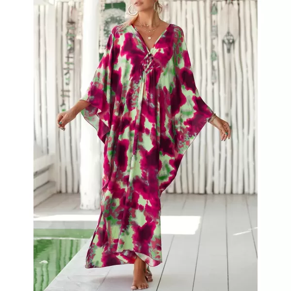 Bsubseach Kaftan Dresses Cover Up for Swimwear Women Plus Size Animal Print Caftan Resort Dress