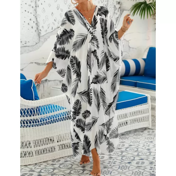 Bsubseach Kaftan Dresses Cover Up for Swimwear Women Plus Size Animal Print Caftan Resort Dress