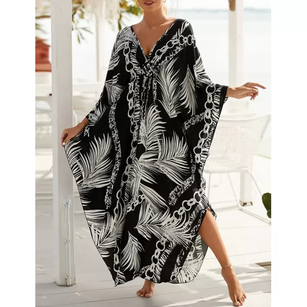 Bsubseach Kaftan Dresses Cover Up for Swimwear Women Plus Size Animal Print Caftan Resort Dress