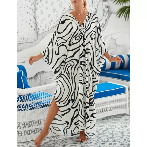 Bsubseach Kaftan Dresses Cover Up for Swimwear Women Plus Size Animal Print Caftan Resort Dress