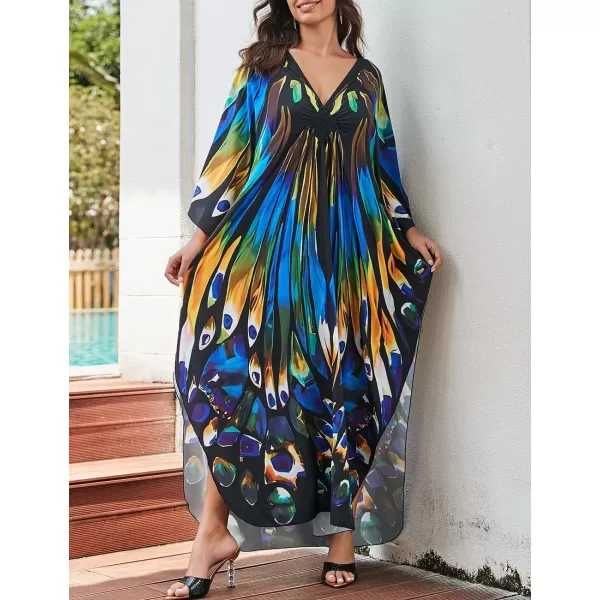 Bsubseach Kaftan Dresses Cover Up for Swimwear Women Plus Size Animal Print Caftan Resort Dress