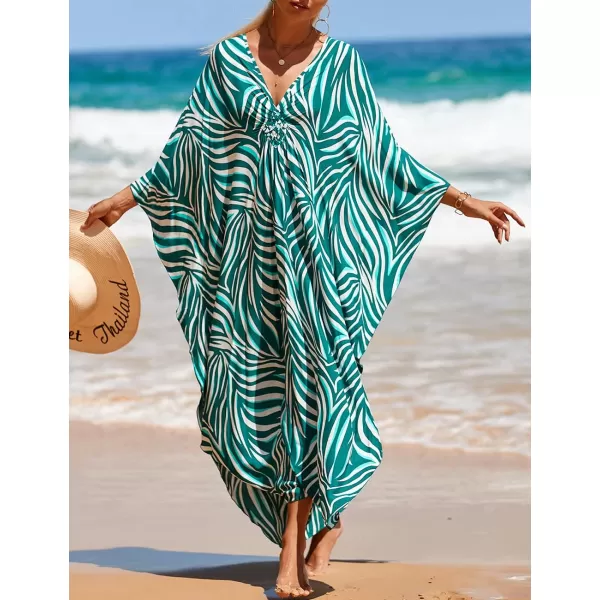 Bsubseach Kaftan Dresses Cover Up for Swimwear Women Plus Size Animal Print Caftan Resort Dress