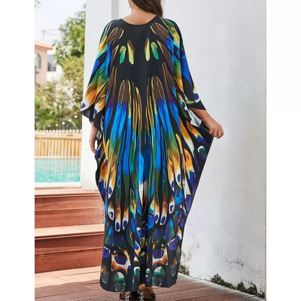 Bsubseach Kaftan Dresses Cover Up for Swimwear Women Plus Size Animal Print Caftan Resort Dress