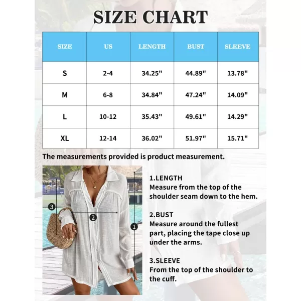 Bsubseach Long Sleeve Cover Up Oversized White Button Down Shirt Women Black Coverup