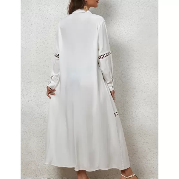 Bsubseach Long Sleeve Swim Cover Up Button Down Front Beach Shirts for Women Casual Resort Wear