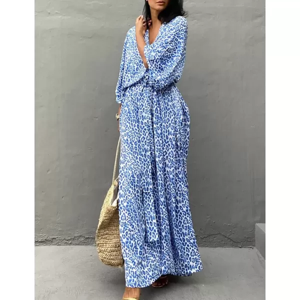 Bsubseach Plus Size Caftans for Women Turkish Kaftan Dresses Leopard Print Beach Cover Up