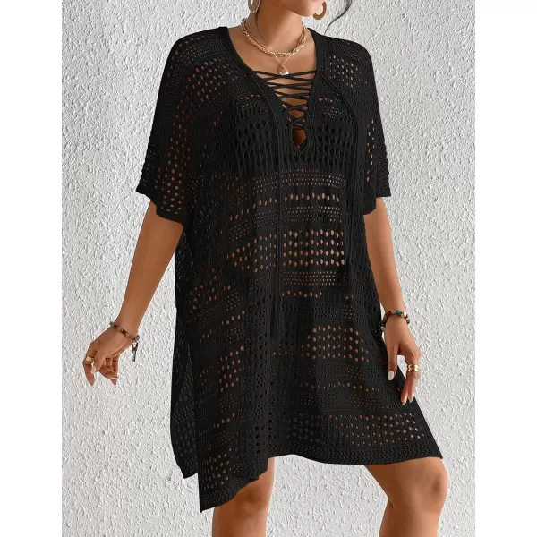 Bsubseach Sexy Hollow Out Swim Cover Up Crochet Swimsuit Bikini Coverup Summer Outfits