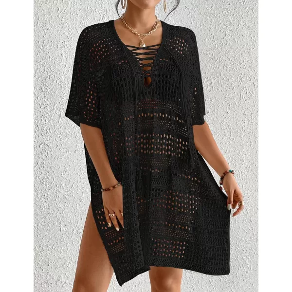 Bsubseach Sexy Hollow Out Swim Cover Up Crochet Swimsuit Bikini Coverup Summer Outfits