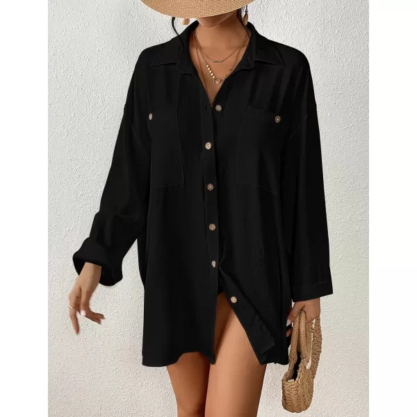 Bsubseach Swimsuit Cover Ups for Women Long Sleeve Bathing Suit Beach Coverup Bikini Swimwear Dress