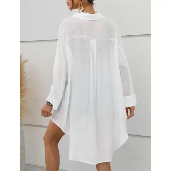 Bsubseach Swimsuit Coverup for Women Button Down Beach Shirt Dress Cover Up Summer Blouse