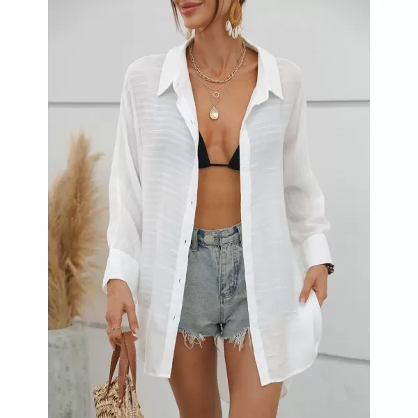 Bsubseach Swimsuit Coverup for Women Button Down Beach Shirt Dress Cover Up Summer Blouse