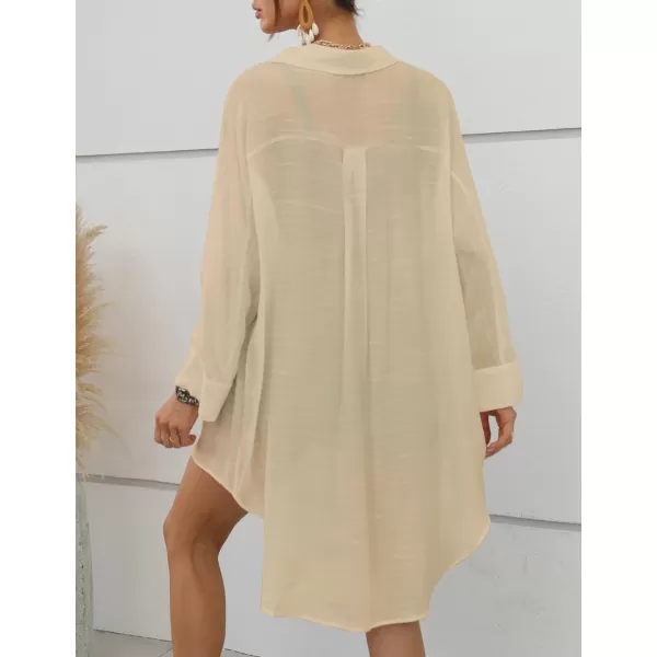 Bsubseach Swimsuit Coverup for Women Button Down Beach Shirt Dress Cover Up Summer Blouse