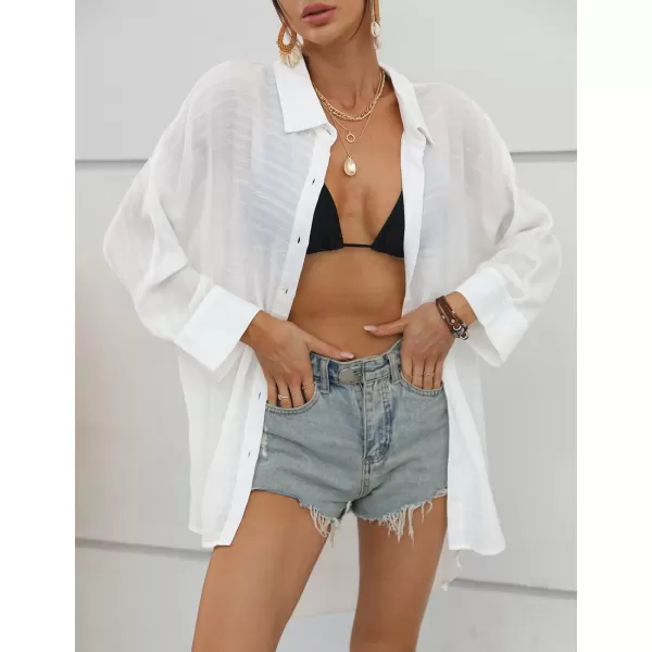 Bsubseach Swimsuit Coverup for Women Button Down Beach Shirt Dress Cover Up Summer Blouse