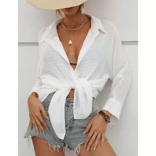 Bsubseach Swimsuit Coverup for Women Button Down Beach Shirt Dress Cover Up Summer Blouse