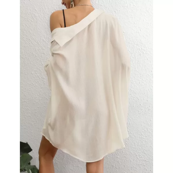 Bsubseach Swimsuit Coverup for Women Button Down Shirt Cover Up Beach Blouse Tops