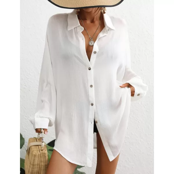 Bsubseach Swimsuit Coverup for Women Button Down Shirt Cover Up Beach Blouse Tops