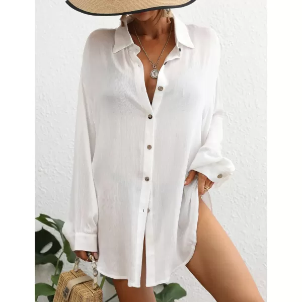 Bsubseach Swimsuit Coverup for Women Button Down Shirt Cover Up Beach Blouse Tops