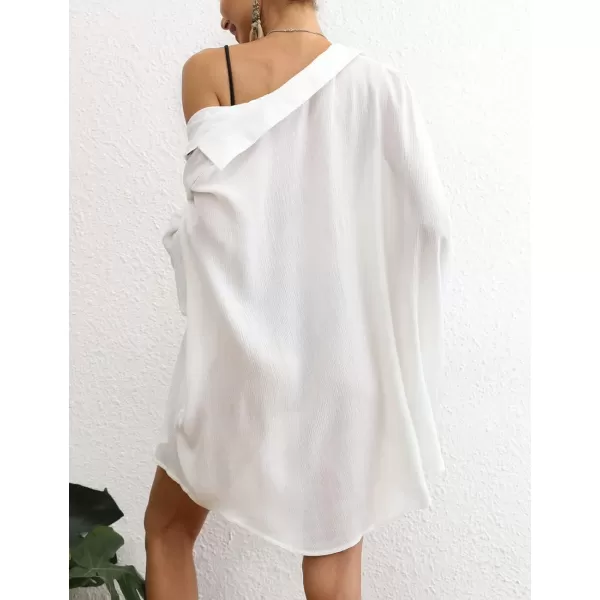 Bsubseach Swimsuit Coverup for Women Button Down Shirt Cover Up Beach Blouse Tops