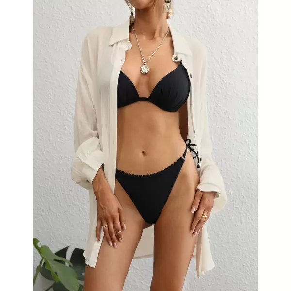 Bsubseach Swimsuit Coverup for Women Button Down Shirt Cover Up Beach Blouse Tops