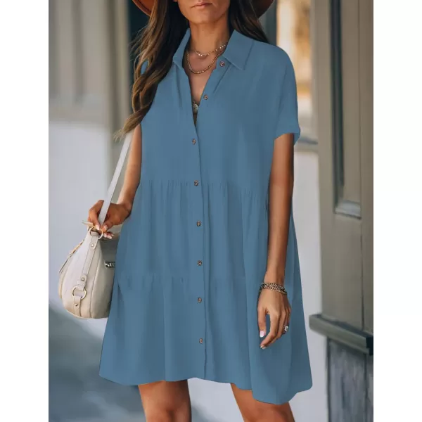 Bsubseach Swimsuit Coverup for Women Button Shirt Casual Dresses Vacation Wear